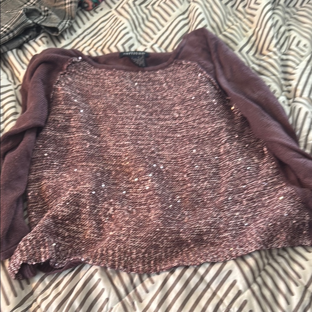 Purple and Silver Sequin Sweater